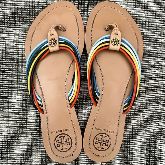 Tory Burch Sienna Multi-Colored Strappy Thong Sandal - Picture 6 of 12